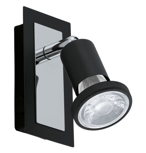 Eglo Sarria Overflateegnet Ikke-Utskiftbare Pærer 10 W 3000 K 400 Lm Sort Kromfarget Eglo Sarria Overflateegnet Ikke-Utskiftbare Pærer 10 W 3000 K 400 Lm Sort Kromfarget