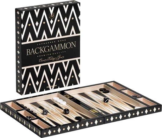 Printworks Lakkert Backgammon Spill Svart