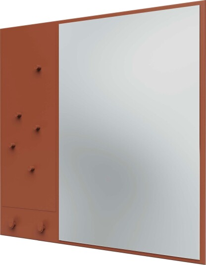 Memo Wall Mirror With Notice Board Hazelnut Memo Wall Mirror With Notice Board Hazelnut