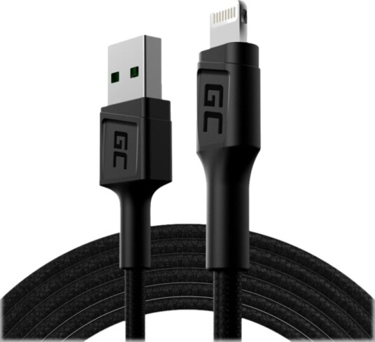 Green Cell Gc Ray Lightning Kabel Usb Hann Til Lightning Hann Hvit Led Belysning 2 M Dobbeltisolert Svart Green Cell Gc Ray Lightning Kabel Usb Hann Til Lightning Hann Hvit Led Belysning 2 M Dobbeltisolert Svart