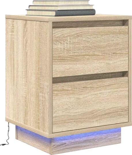 Nattbord med LED sonoma eik 38x34x50 cm Nattbord med LED sonoma eik 38x34x50 cm