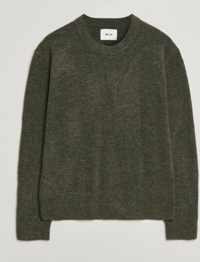 NN07 Gavin Brushed Wool Knitted Sweater Dark Army