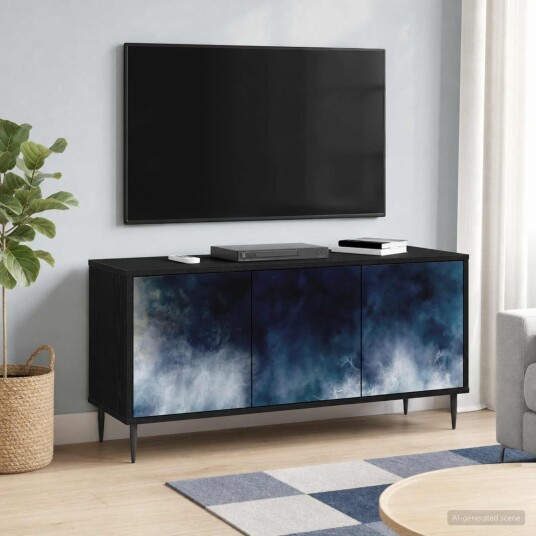 vidaXL TV skap RAALTE 102 x 33 x 51 cm Svart eik Konstruert tre vidaXL TV skap RAALTE 102 x 33 x 51 cm Svart eik Konstruert tre