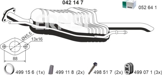 Bakre eksospotte ERNST 042147