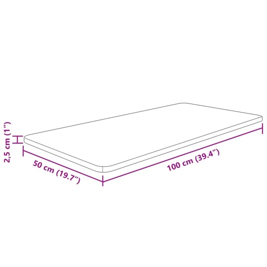 Vidaxl Benkeplate til bad lysebrun 100x50x2,5 cm behandlet heltre 343039 Vidaxl Benkeplate til bad lysebrun 100x50x2,5 cm behandlet heltre 343039