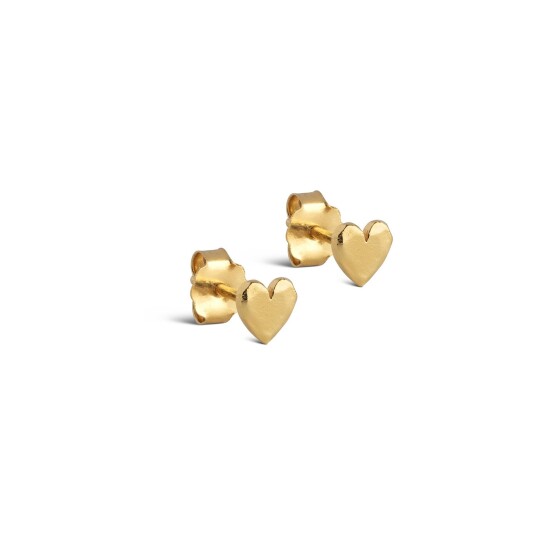 Enamel Heart Øredobber 18 kt. Gullbelagt sølv E373GM - Dame - 925 sterling silver