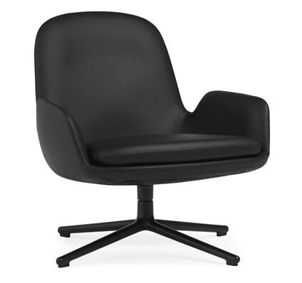 Normann Copenhagen Normann Copenhagen Era Lenestol Lav med Svingbar Sort Aluminium/ Sort Skinn 41599 Normann Copenhagen Normann Copenhagen Era Lenestol Lav med Svingbar Sort Aluminium/ Sort Skinn 41599