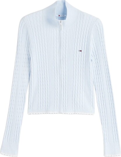 Tommy Jeans Tjw Micro Cable Zipthru Sweater SHEER BLUE XL