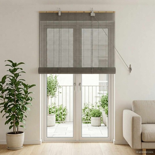 vidaXL Rullegardin Grå 100 x 220 cm Bambus