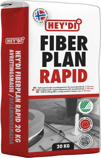 Heydi Fiberplan Rapid 20kg Avrettingsmasse