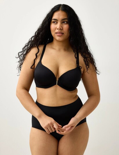 Lindex Lilja T Shirt Bra With Front Closure   Black   75 C