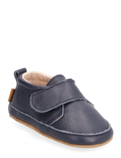 Melton Luxury Leather Slippers - Navy - 16/19