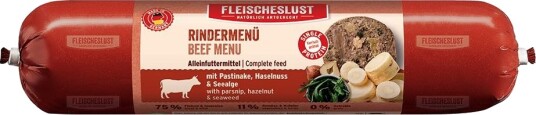 Fleischeslust Våtfôr Classic Oksemeny Med Pastinakk Hasselnøtt Og Tang 12 X 800 G