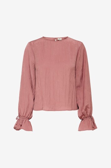 JDY Topp jdyChloe L/S O neck Top Wvn Dia Rød