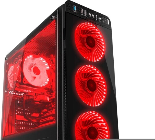 Genesis Irid 300 LED ATX Micro-ATX Mini-ITX Rød Genesis Irid 300 LED ATX Micro-ATX Mini-ITX Rød