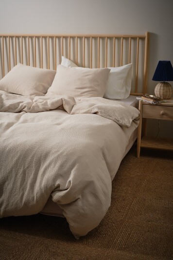 Jotex Dynetrekksett i Musselin Dobbeltseng Lys beige AMILIA 21364500297