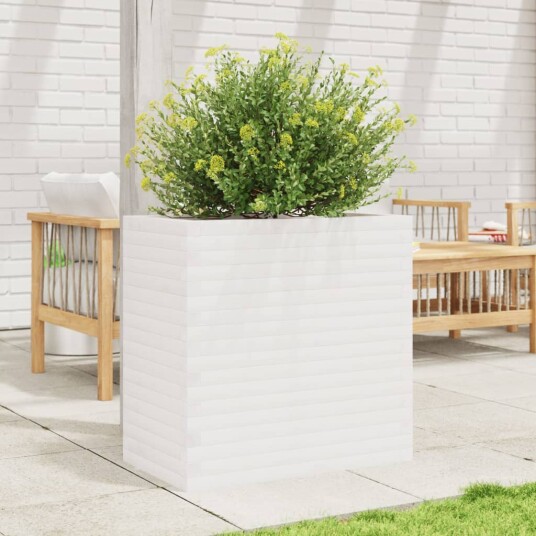  Plantekasse hvit 70x40x68,5 cm heltre furu