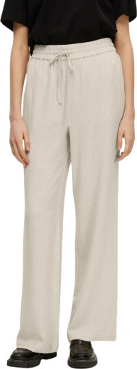 Selected Femme Viva-Gulia HW Long Linen Pant - Sandshell 36