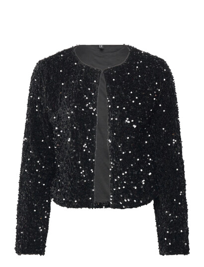 Vero Moda Vmbella Ls O-Neck Short Sq Cardigan Jrs - Black - XS