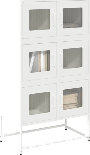 Highboard hvit 68x39x123 cm stål