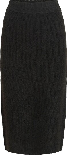 Vila Skjørt viLolo HW Midi Knit Svart