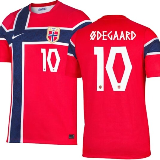 2026 FIFA World Cup Aero FIT Norges herrelandslag hjemmedrakt voksen nr. 10 Ødegaard trykt kun t skjorte28 nr.10 Ødegaard FO