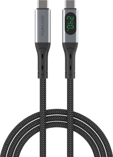 4Smarts 541438 1,5 M Usb C Usb C Usb4 Gen 2X2 40 Gbit/S Sort Grå 4Smarts 541438 1,5 M Usb C Usb C Usb4 Gen 2X2 40 Gbit/S Sort Grå