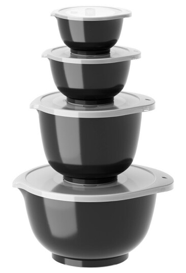 Rosti - NEW Margrethe bowls Set of 4 + lids -  Carbon black