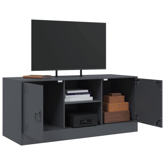  TV-benk antrasitt 99x39x44 cm stål
