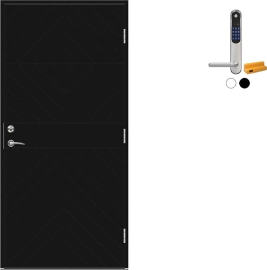 Ytterdør Swedoor Advance-Line Classic Grieg med Yale Doorman Classic Home