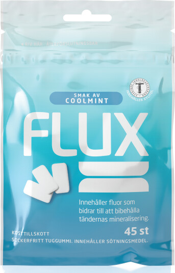 Flux Fluortyggegummi i pose Coolmint 45 stk. Flux Fluortyggegummi i pose Coolmint 45 stk.