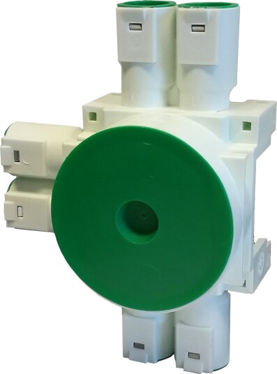 EGANT VEGGBOKS UNIVERSAL 6 LØP 12MM HVIT/GRØNN