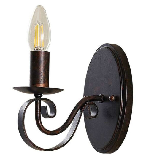 Lucande Caleb - rustfarget vegglampe i landstil Lucande Caleb - rustfarget vegglampe i landstil