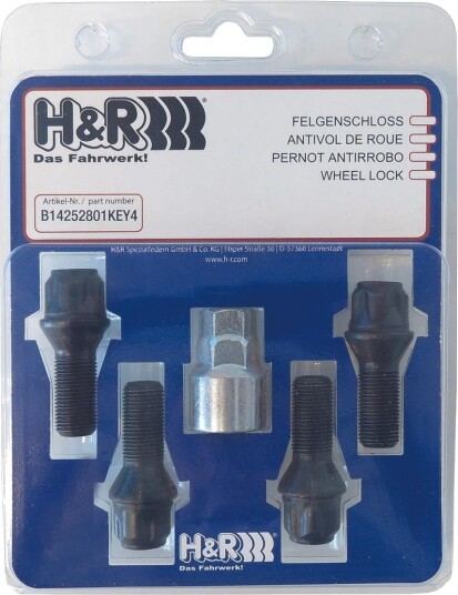 H&R B14252801KEY4 Låsbare hjulbolter