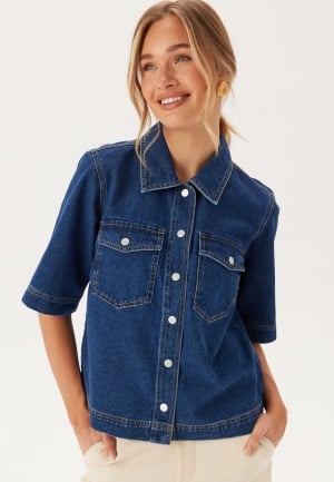ONLY Onlbelle S/S SHIRT DNM Dark Blue Denim L
