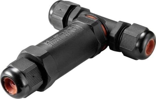 Conrad Tc 9201372 Custodia Per Connettore Maschio Distributore T 1 Pz. T Splitter Sort Hunkjønn Hunkjønn Ledning Feste Ip68 250 V
