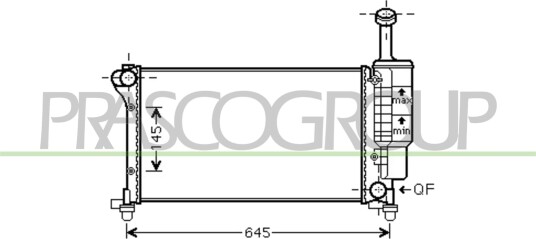PRASCO FT122R004 Radiator motorkjøling PRASCO FT122R004 Radiator motorkjøling
