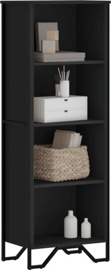 Bokhylle svart 50x31x137,5 cm konstruert tre