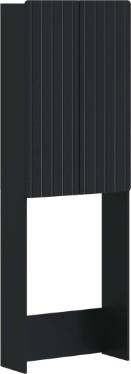 vidaXL Toalett skap ZWOLLE Svart 66 x 25,5 x 190 cm Konstruert tre
