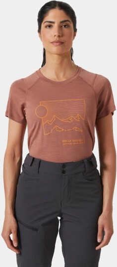 Helly Hansen HH Durawool Graphic T shirt Dame Beige XS