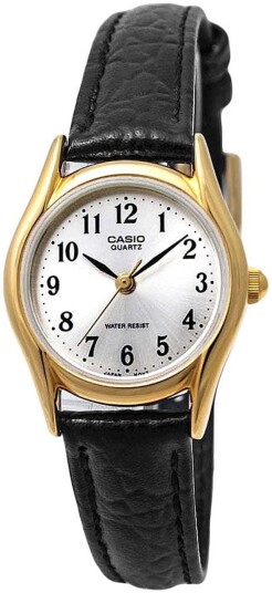 Casio Dameklokke LTP 1154PQ 7BEG Collection Sølvfarget/Lær Ø23 mm