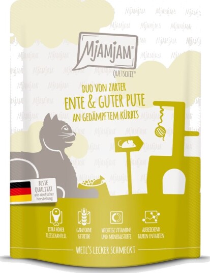 Mjamjam Våtfôr Quetschie And & Kalkun 24 X 300 G