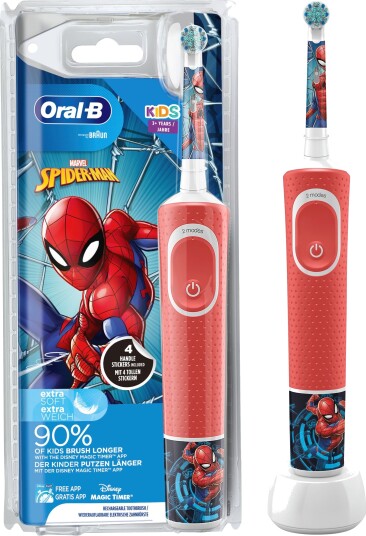 Oral-B Vitality 100 Spider-Man Elektrisk Tannbørste for Barn Rød