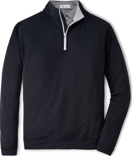 Peter Millar Perth Performance Quarter Zip Svart Golfgenser herre Black XX Large