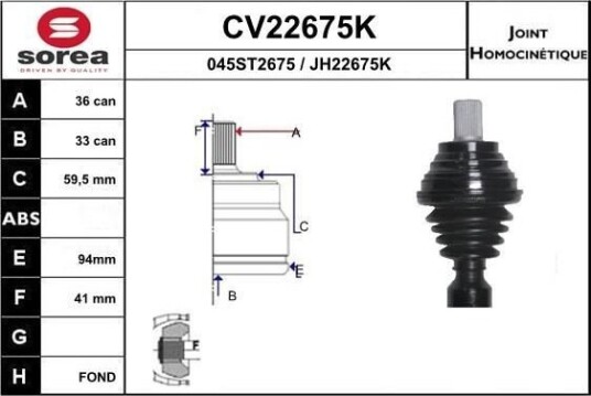 Drivledd EAI CV22675K Drivledd EAI CV22675K