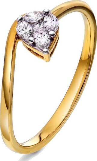 Pan Jewelry Diamantring i 585 gult gull 0,15 ct