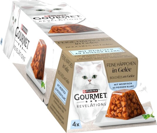 Gourmet Våtfôr Revelations Fine Cuts Hvitfisk 4 X 57 G