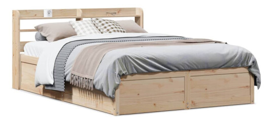 Sengeramme med hodegavl 120x190 cm heltre furu 3307101