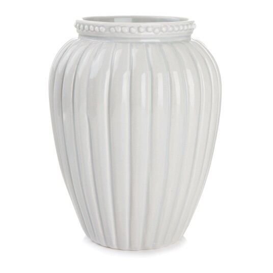 Vase med rillemønster grå H:19cm Vase med rillemønster grå H:19cm