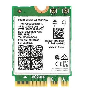 Intel Wi-Fi 6 AX200 (vPro) Intel Wi-Fi 6 AX200 (vPro)